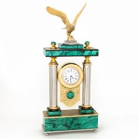 Часы каминные из малахита ОРЁЛ AZY-3590